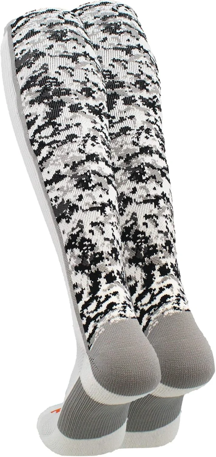 جوراب ساق بلند ورزشی طرح دیجیتال TCK (سایز متوسط، سفید)