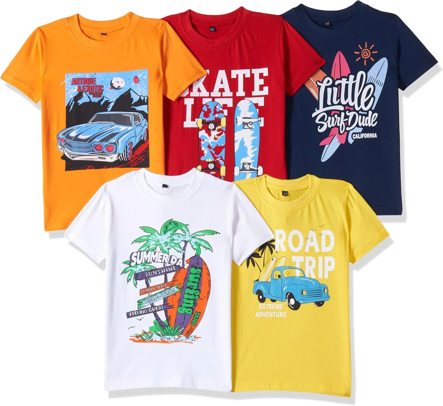 تی شرت پسرانه T2F، طرح ساده، مدل معمولی (BYS-TSRT-18_چند رنگ)