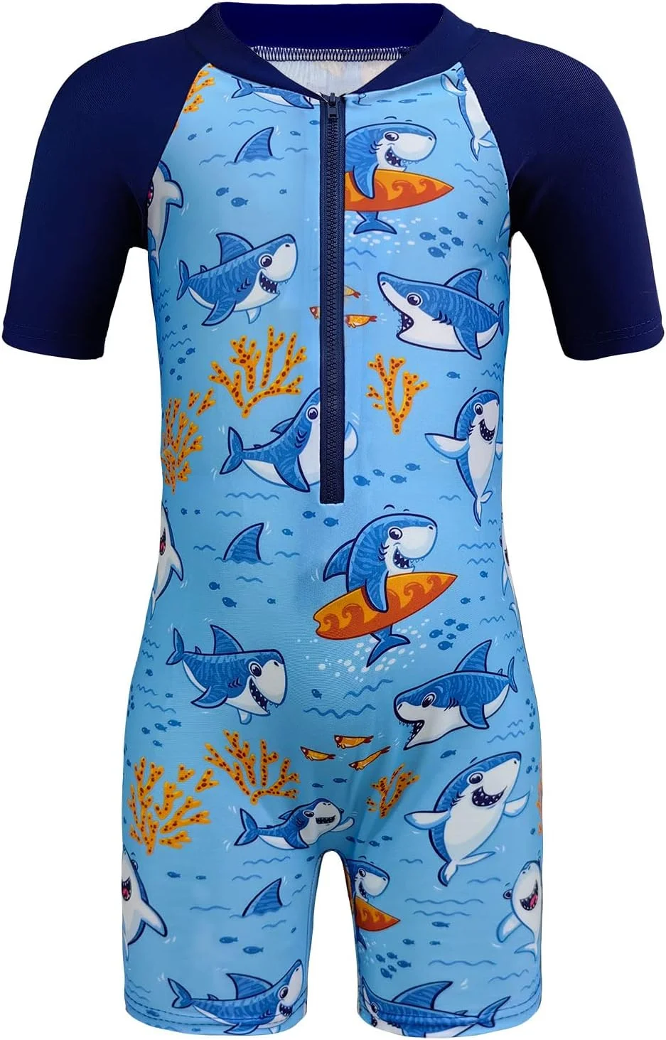 لباس شنا یک تکه پسرانه طرح کارتونی حیوانات، محافظت در برابر اشعه ماوراء بنفش، لباس شنای کودک، مناسب ساحل و تعطیلات