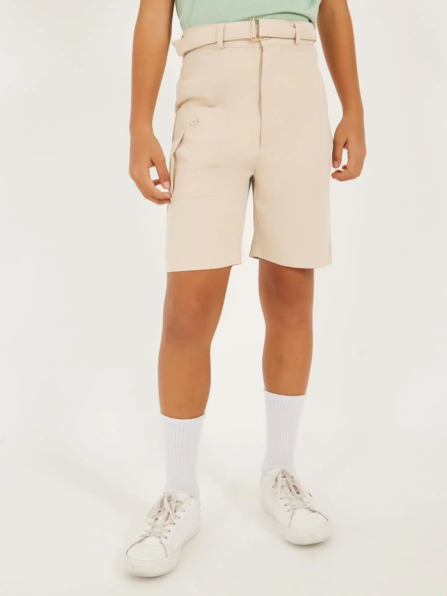 Styli Boys Regular Fit Belted Shorts