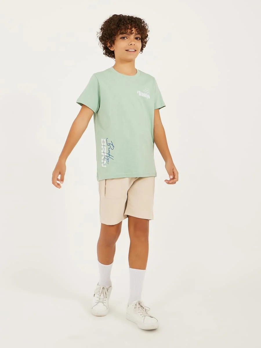 Styli Boys Regular Fit Belted Shorts