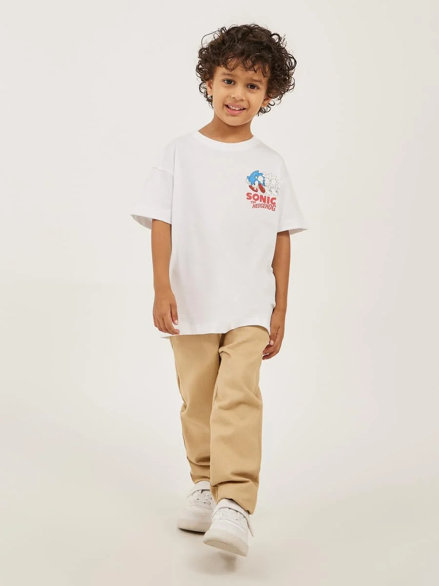 شلوار کتان ساده پسرانه استایلی با فاق آزاد و حلقه کمربند