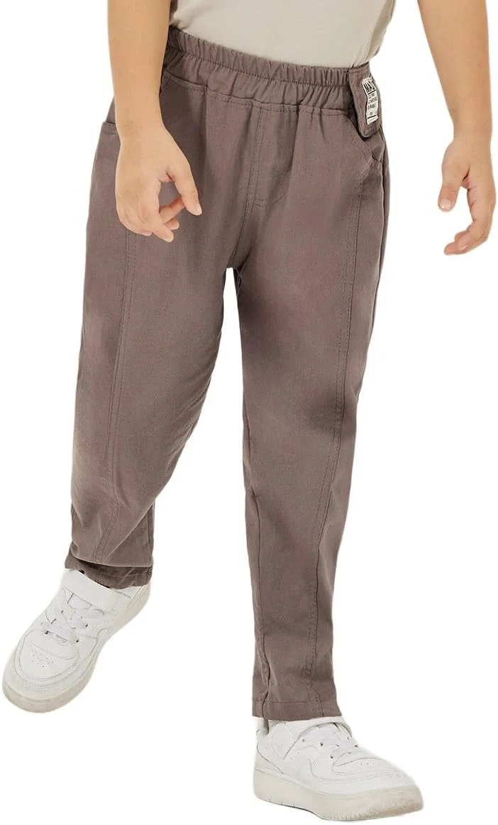 شلوار راسته پسرانه استایلی مدل 2111408107 با جزئیات تکه دوزی