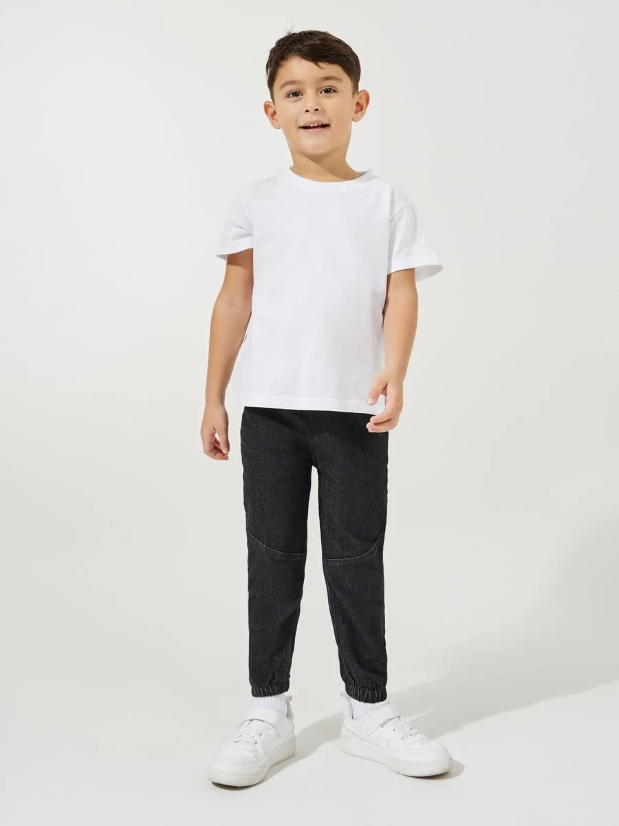 شلوار جین پسرانه استایلی مدل 2111396301 با برش و دوخت پانل و فیت اسلیم