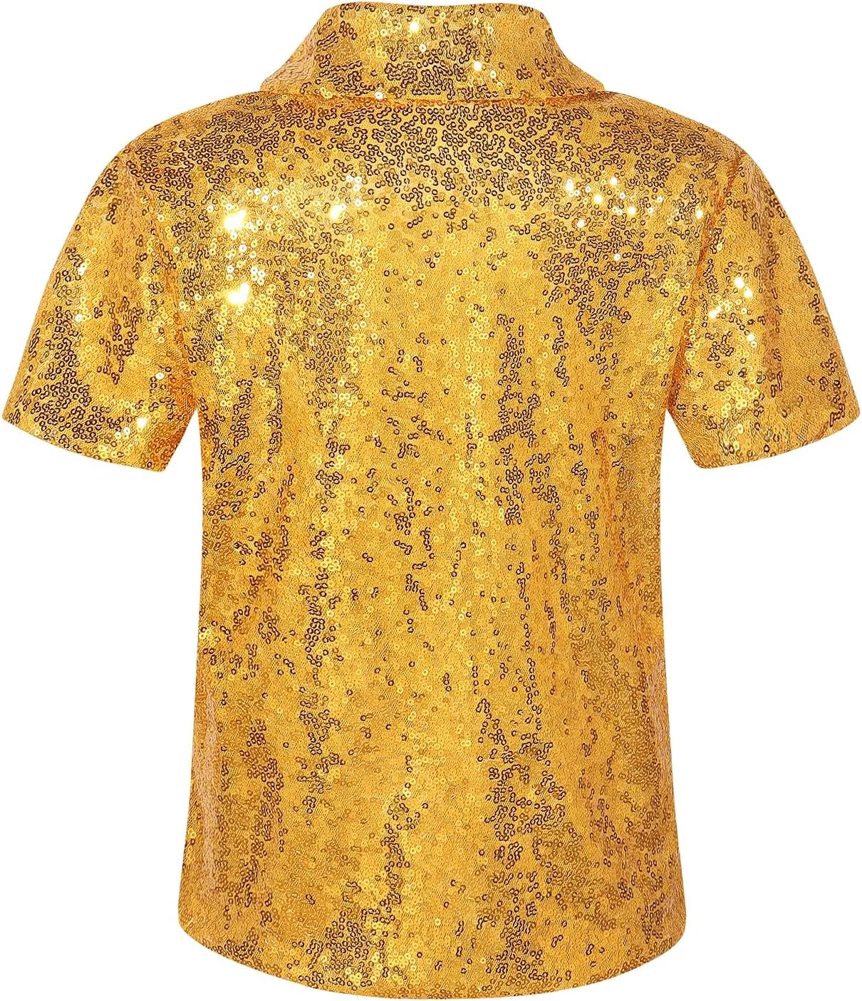 پولوشرت آستین کوتاه پسرانه Spring&Gege با پولک های درخشان، تی شرت یقه هفت براق (4-12 سال)