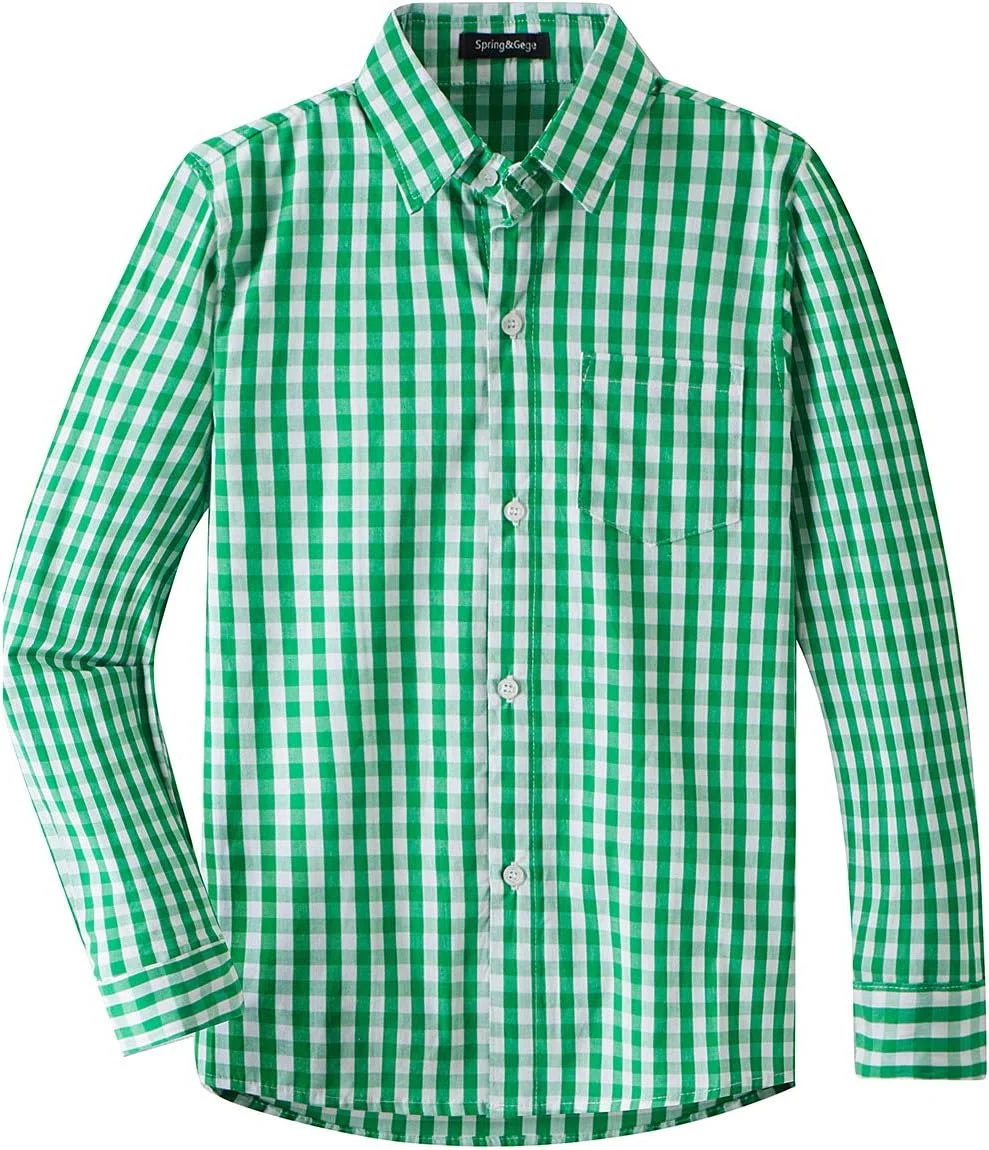 پیراهن آستین بلند پسرانه اسپرینگ اند گگه با طرح چهارخانه