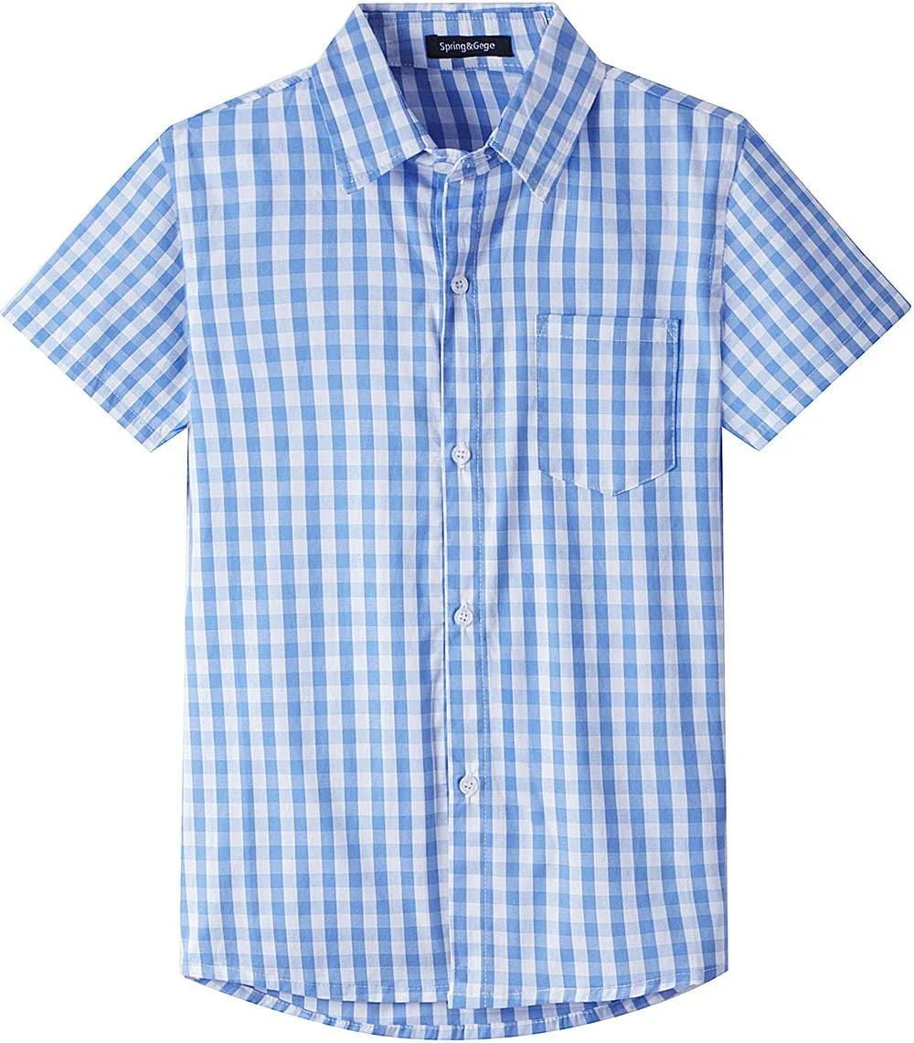 پیراهن آستین کوتاه پسرانه اسپرینگ اند گگه، مناسب فرم رسمی، بافت یکدست