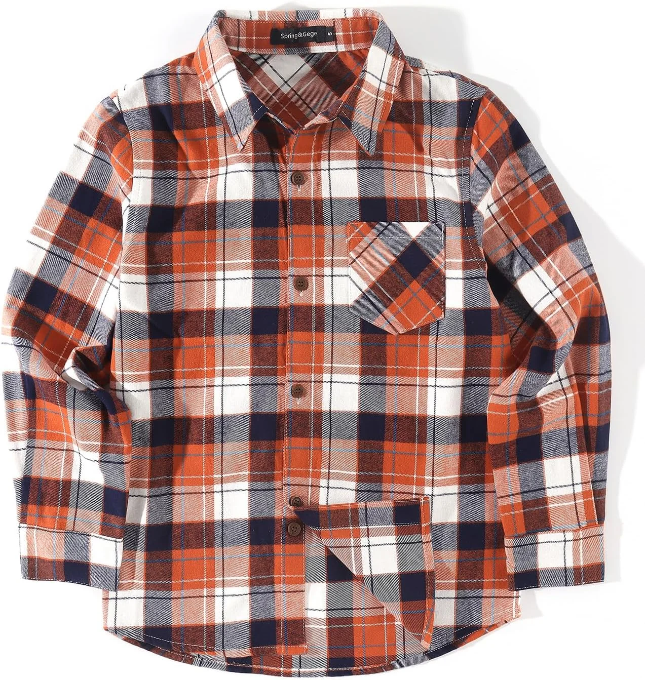 پیراهن چهارخانه آستین بلند پسرانه Spring&Gege مناسب کودکان (2-14 سال)