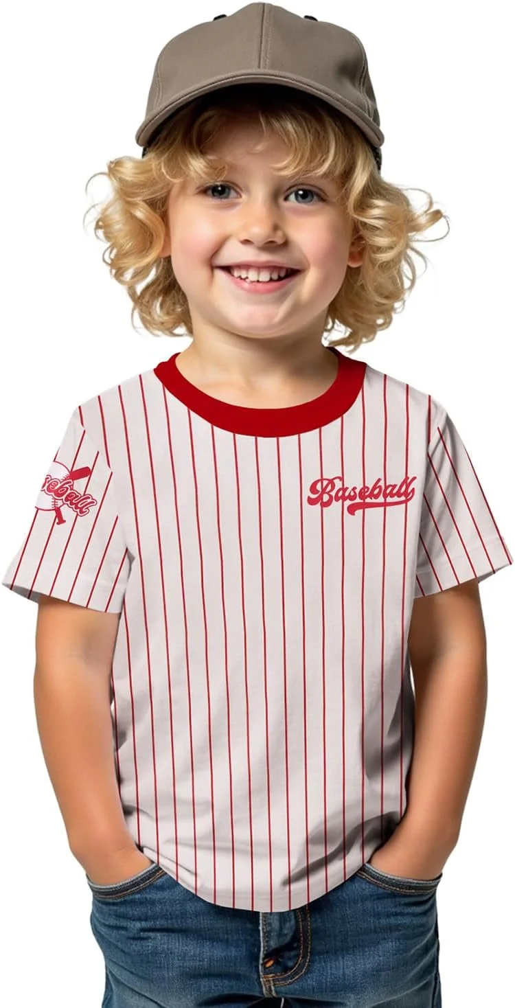 تی‌شرت‌های بیسبال SOFEON برای پسران نوپا، تی‌شرت آستین کوتاه طرح‌دار و خنده‌دار مناسب روز بازی