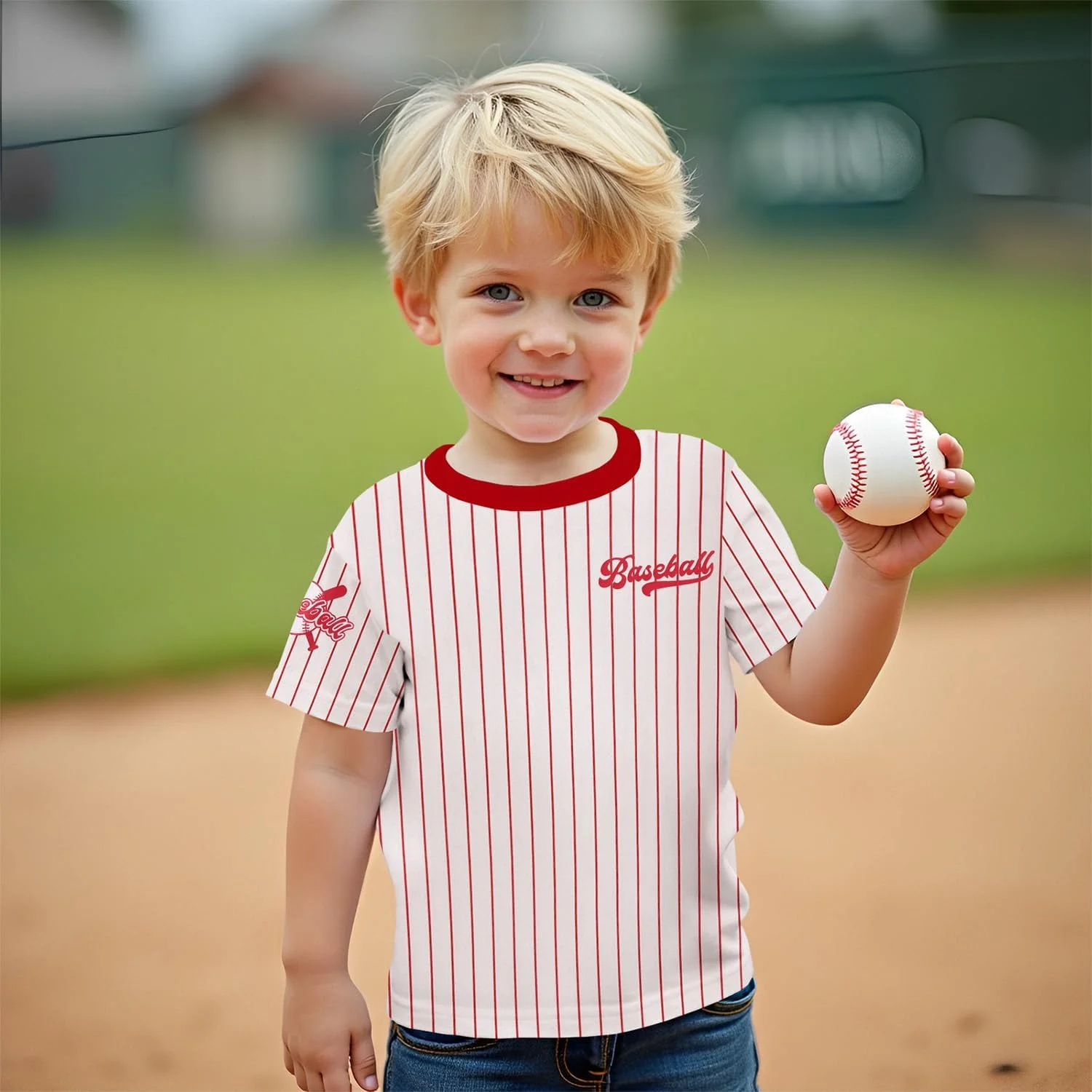 تی‌شرت‌های بیسبال SOFEON برای پسران نوپا، تی‌شرت آستین کوتاه طرح‌دار و خنده‌دار مناسب روز بازی