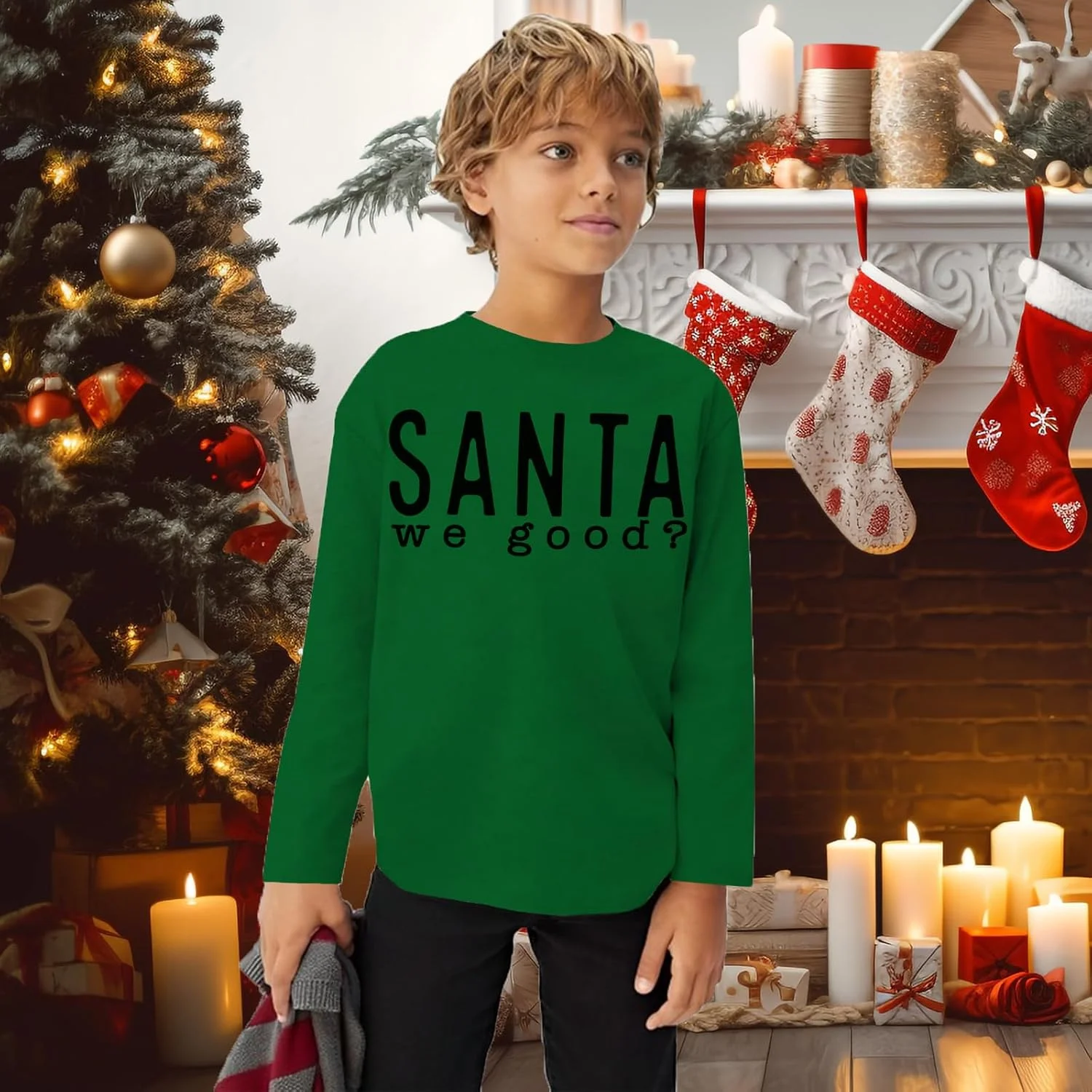 تی شرت آستین بلند طرح کریسمس بچه گانه تی شرت آستین بلند طرح کریسمس بچه گانه