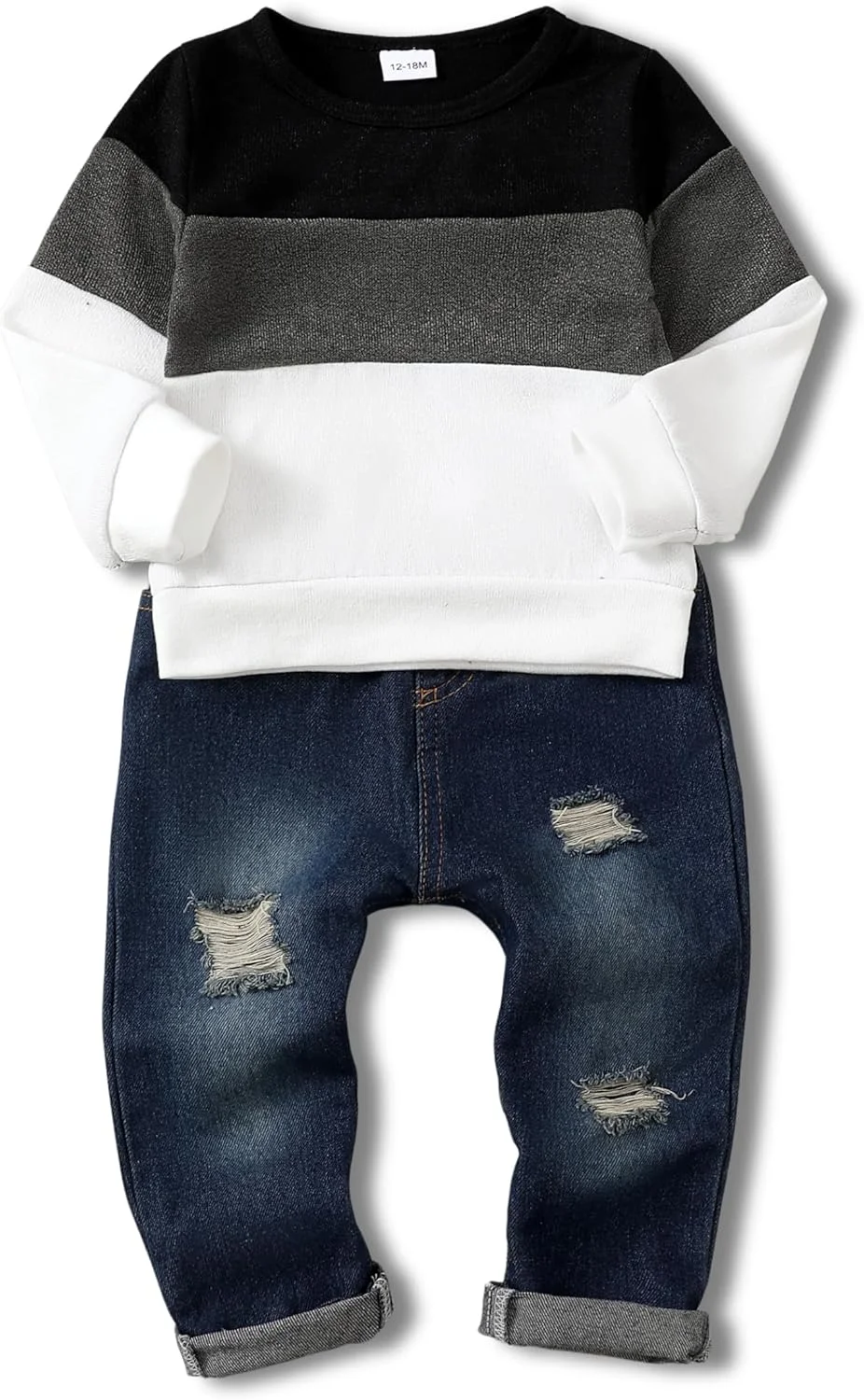 ست لباس پسرانه شامل بلوز و شلوار جین