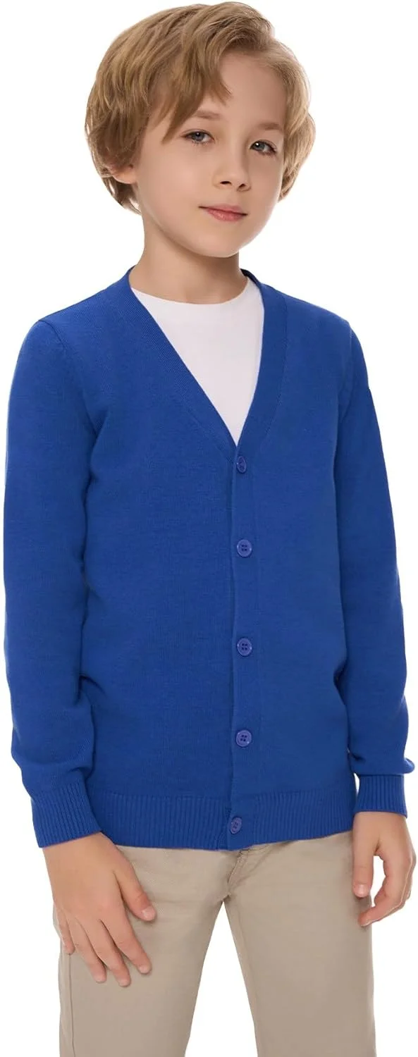 ژاکت بافتنی پسرانه SMILING PINKER، ژاکت نخی یقه هفت بچگانه با دکمه