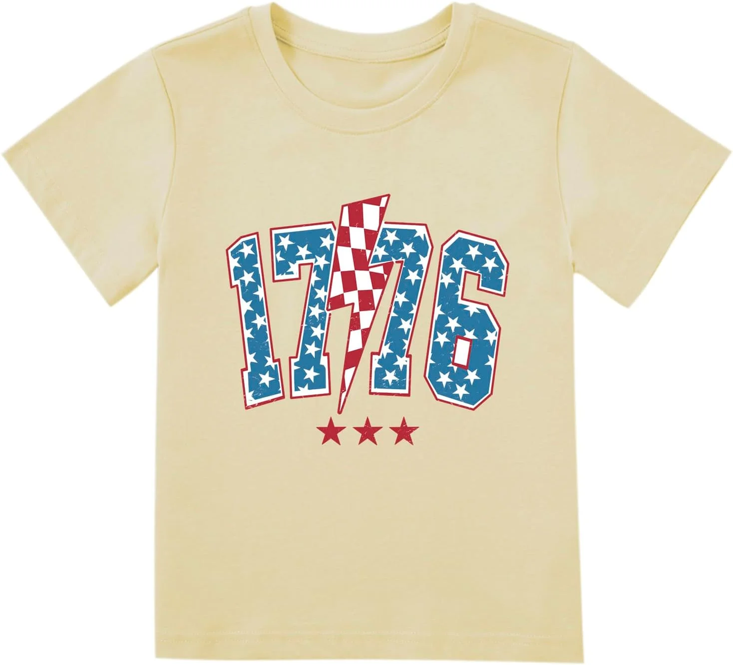 تی شرت دخترانه با طرح پرچم آمریکا مناسب جشن چهارم جولای برای کودکان 1 تا 7 سال