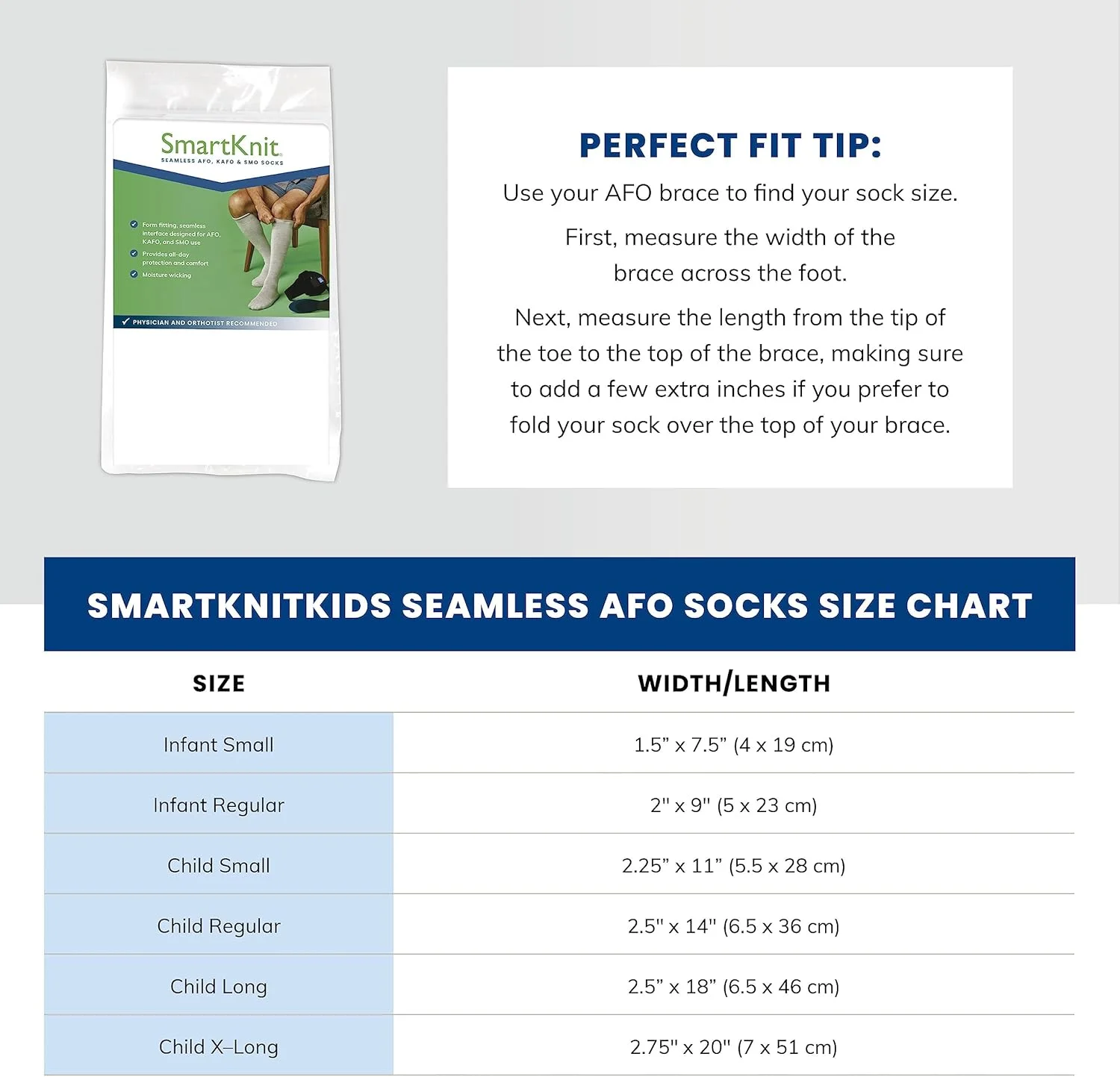 جوراب های رابط بدون درز AFO کودکان SmartKnit