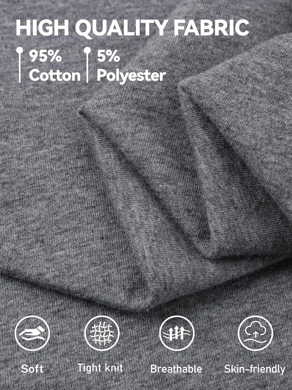 بسته 5 عددی تیشرت آستین بلند پسرانه Semois، تیشرت های نخی یقه گرد آستین بلند پایه ای نرم