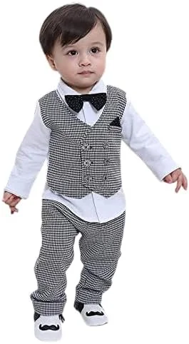 ست پیراهن رسمی و شلوار کتان پسرانه مدل بلیزر ساتپوروش به همراه پاپیون (تک عددی)