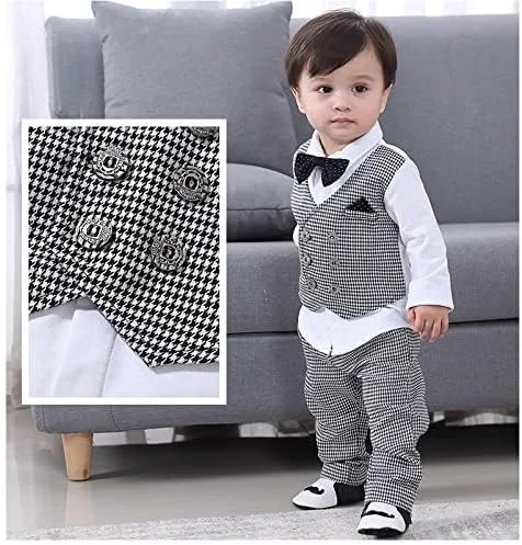 ست پیراهن رسمی و شلوار کتان پسرانه مدل بلیزر ساتپوروش به همراه پاپیون (تک عددی)