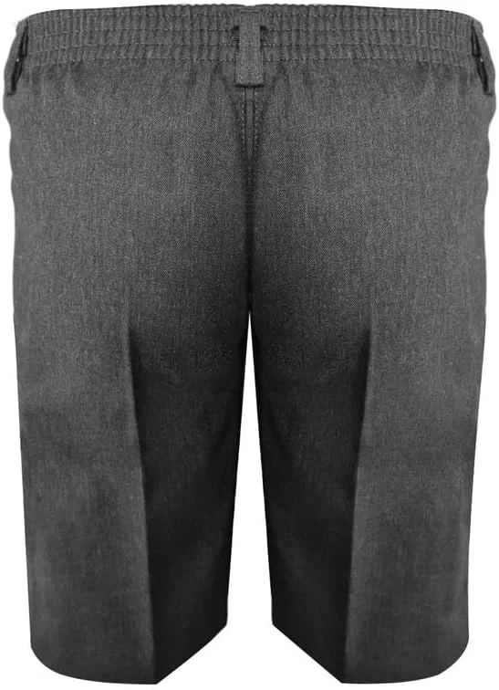 شلوارک پسرانه مدرسه، سایز ۲/۳ سال تا ۷/۸ سال، مدل کشی و سایز ۸/۹ سال تا ۱۶/۱۷ سال، مدل زیپ و دکمه، لباس فرم تابستانی خاکستری.