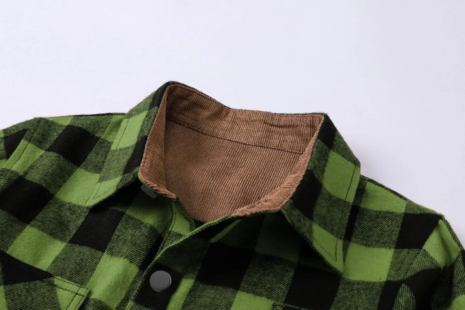 پیراهن مردانه چهارخانه آستین بلند SANGTREE با دکمه و یقه مخملی، طرح چهارخانه سبز، سایز 2XL پیراهن مردانه چهارخانه آستین بلند SANGTREE با دکمه و یقه مخملی، طرح چهارخانه سبز، سایز 2XL