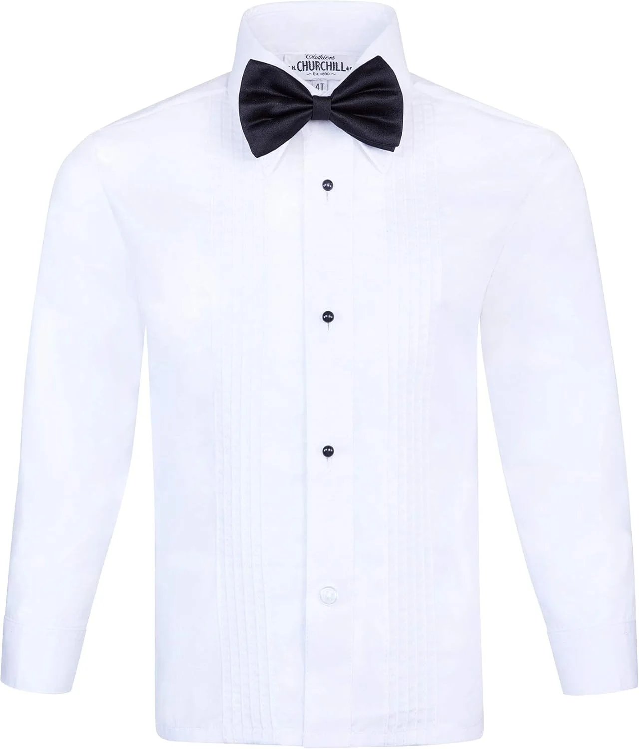پیراهن تاکسیدو سفید پسرانه S.H. Churchill & Co. به همراه پاپیون و دکمه سردست