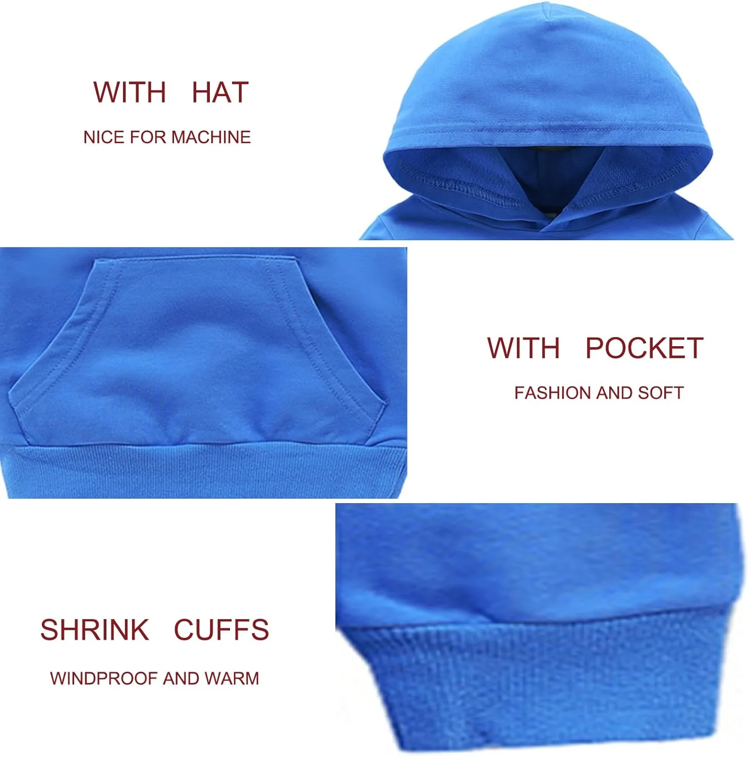 پلیور بچه گانه RUIBETYHUA برای پسران و دختران، پنبه ای، کلاه دار، آستین بلند، مناسب سنین 1 تا 7 سال