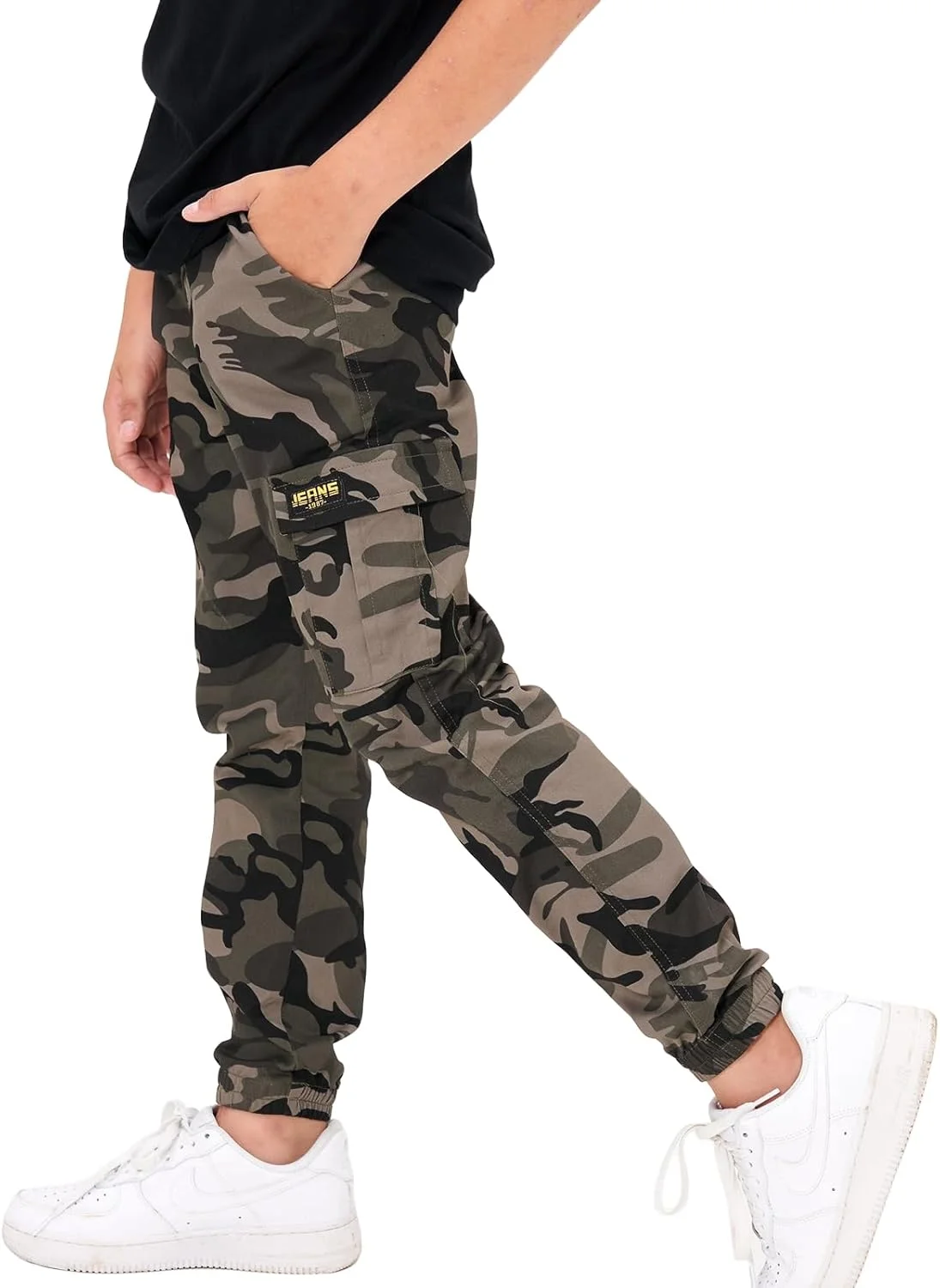 شلوار کارگو پسرانه رولانکو، دوندگان نخی با جیب های متعدد و کمر کشی برای پسران