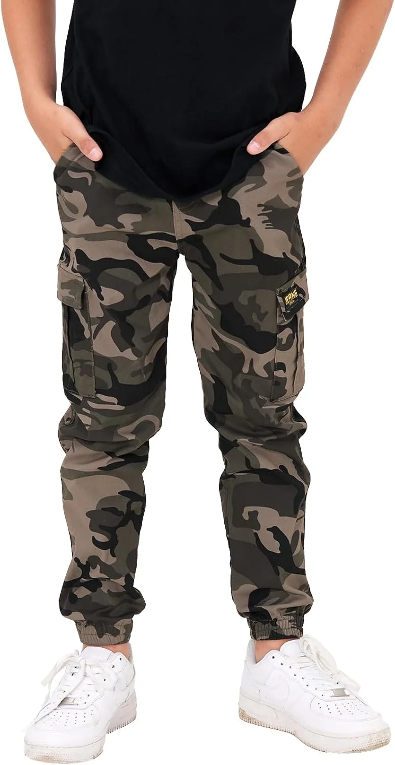 شلوار کارگو پسرانه رولانکو، دوندگان نخی با جیب های متعدد و کمر کشی برای پسران