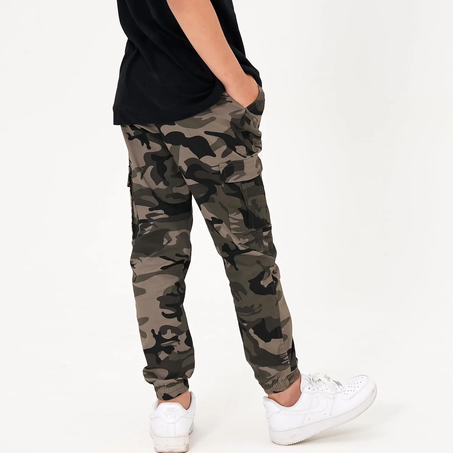 شلوار کارگو پسرانه رولانکو، دوندگان نخی با جیب های متعدد و کمر کشی برای پسران