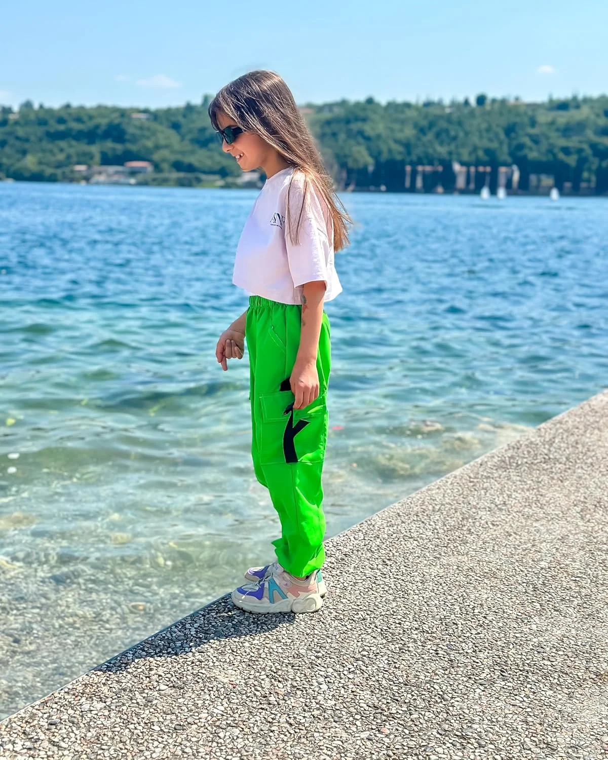 شلوار جاگر دخترانه رولانکو، شلوار کارگو با جیب، استایل خیابانی هیپ هاپ، مناسب برای پسران، سبز