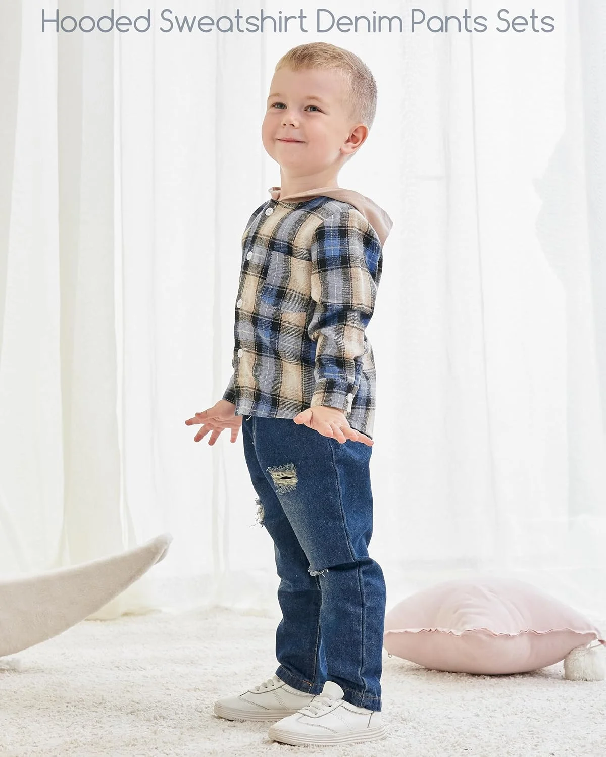 ست لباس پسرانه نوزادی رنوتمی، شامل رامپر طرح دار و شلوار