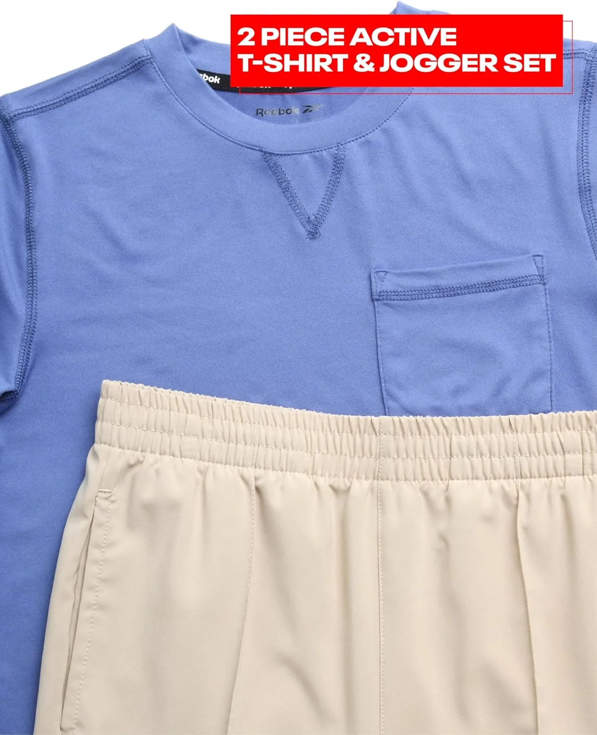 ست لباس پسرانه ریباک - تیشرت آستین کوتاه و شلوار جاگر بافته شده - ست لباس بهاری برای پسران (8-12)