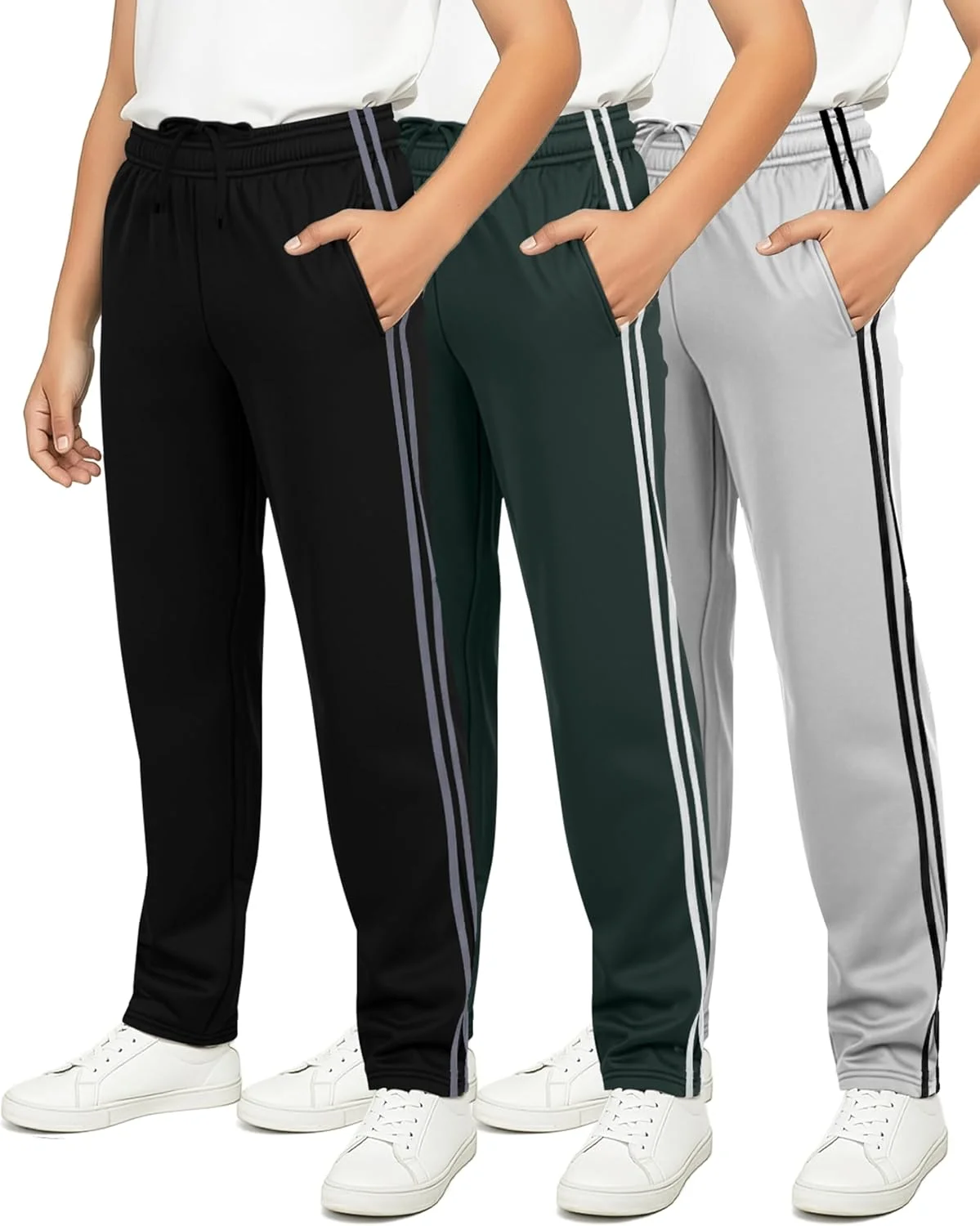 ست 3 عددی شلوار ورزشی پسرانه اکتیو تریکو، مناسب بسکتبال، فوتبال، تمرین و استفاده روزمره