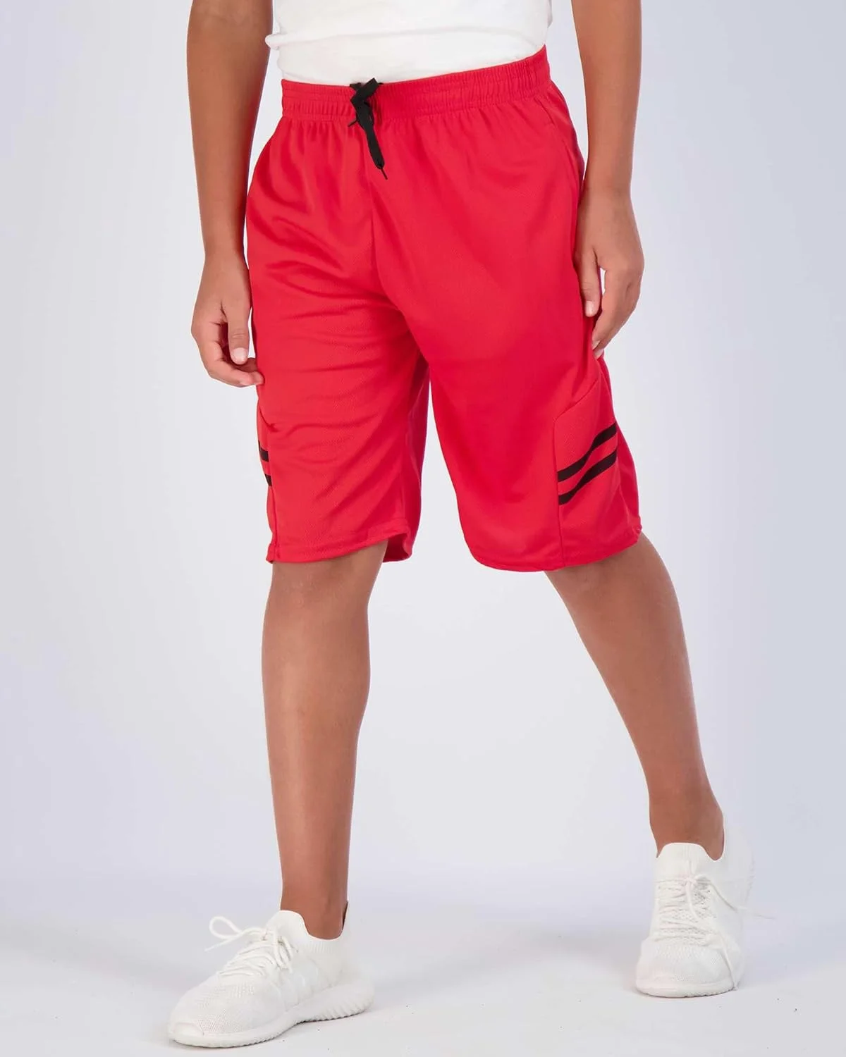 شورت ورزشی توری پسرانه Real Essentials، بسته 5 عددی، مناسب بسکتبال و فعالیت های ورزشی، دارای جیب