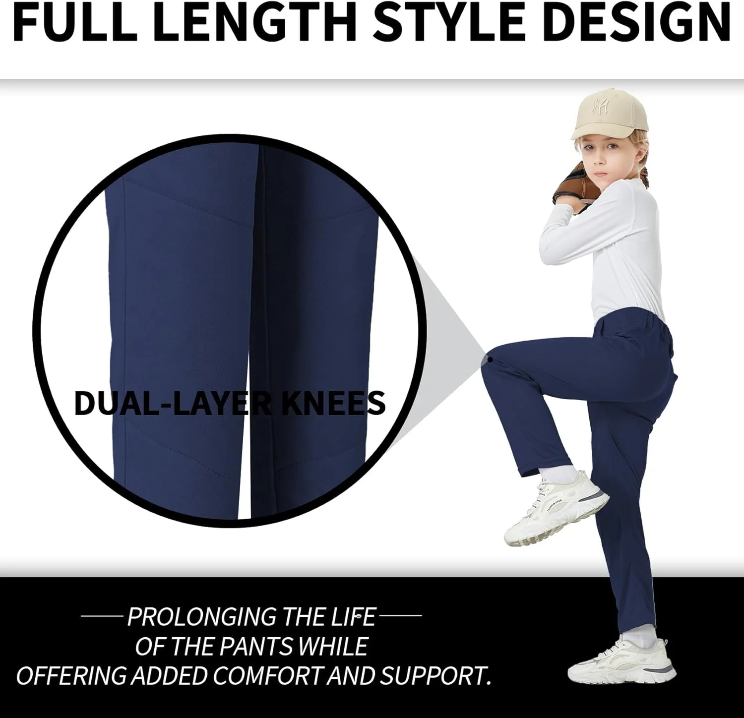 شلوار بیسبال بچگانه کیو بی کی مناسب کودکان نوپا تا نوجوانان، شلوار سافت بال، شلوار تی بال پسرانه و دخترانه