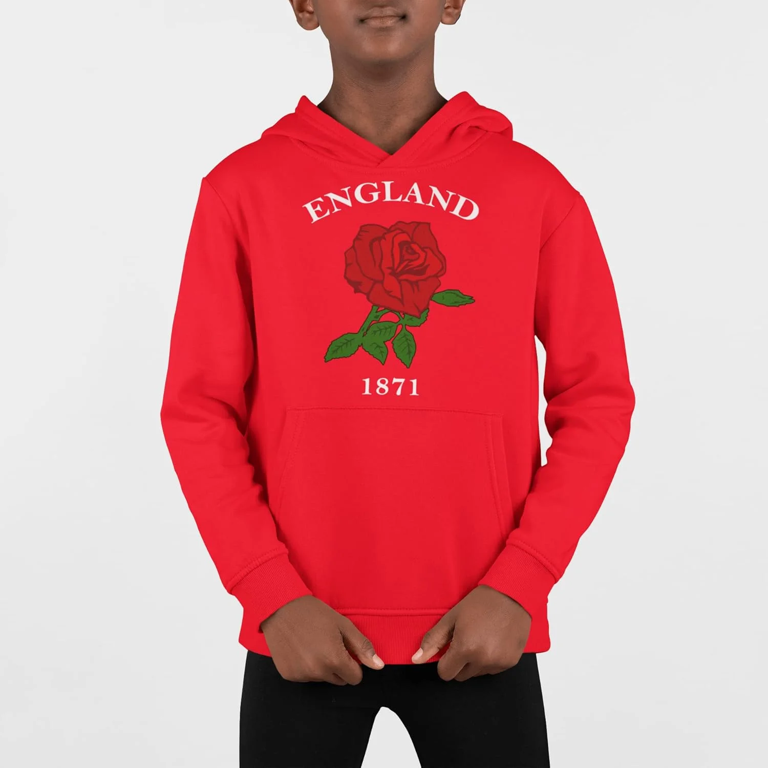 هودی بچه گانه راگبی انگلیس 1871، هدیه تولد انگلیس برای طرفداران راگبی، ایده هدیه لباس مسابقات رز سرخ، هودی ملل برای پسران و دختران