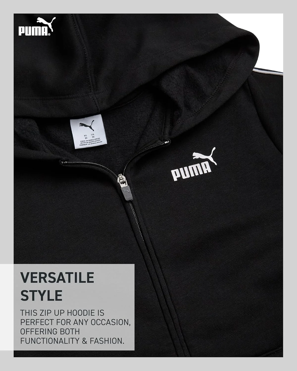 سویشرت کلاه دار زیپ دار پسرانه پوما مدل B Flc (تک عددی)