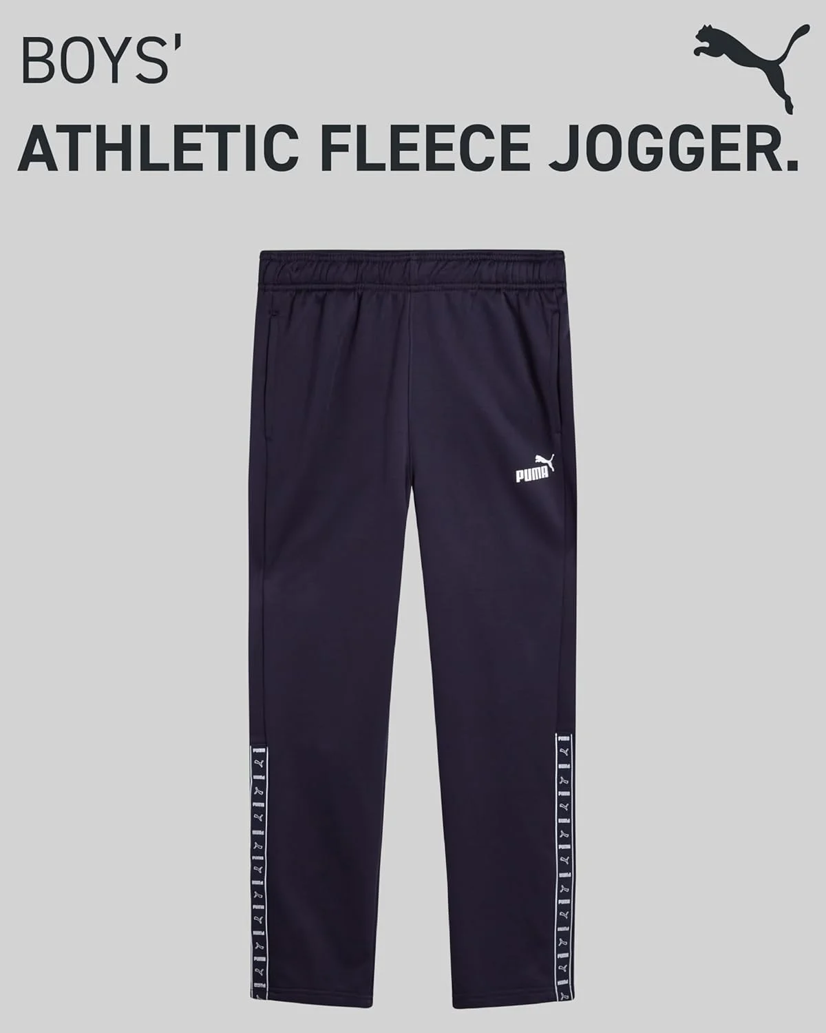 شلوار ورزشی پسرانه پوما - شلوار جاگر پسرانه با بند و جیب - شلوار ورزشی پشمی نرم (سایز 8-20)