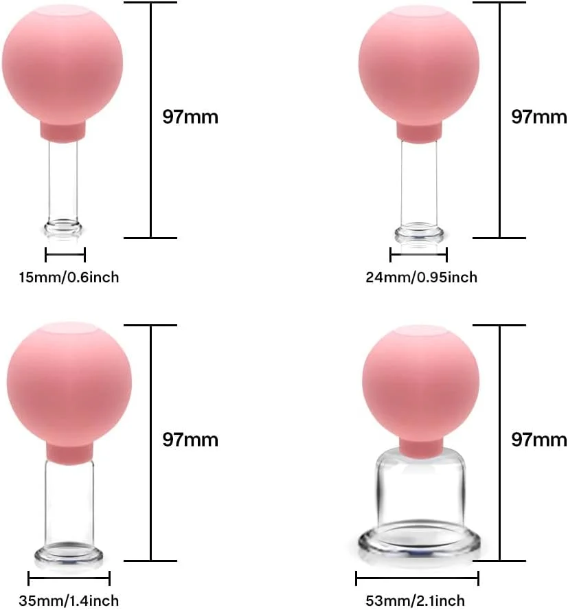 ستهای لیوان ماساژ صورت SKEIDO - لیوانهای ماساژ مکش خلاء شیشهای صورت برای لیفت صورت، چین و چروک و ماساژور لنفاوی فاسیای ضد سلولیت برای صورت و بدن (صورتی) ستهای لیوان ماساژ صورت SKEIDO - لیوانهای ماساژ مکش خلاء شیشهای صورت برای لیفت صورت، چین و چروک و ماساژور لنفاوی فاسیای ضد سلولیت برای صورت و بدن (صورتی)