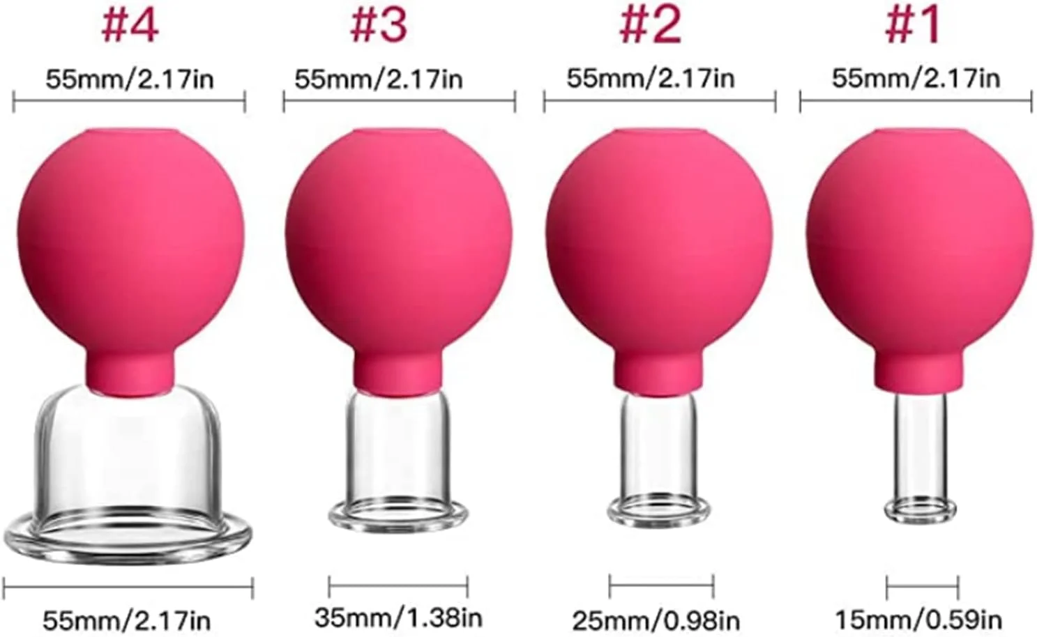 مجموعه ۴ عددی لیوان حجامت خلاء ماساژ سلامتی SKEIDO، سر لاستیکی، شیشه ای، ضد سلولیت، ماساژ درمانی چینی، مجموعه حجامت صورت (صورتی) مجموعه ۴ عددی لیوان حجامت خلاء ماساژ سلامتی SKEIDO، سر لاستیکی، شیشه ای، ضد سلولیت، ماساژ درمانی چینی، مجموعه حجامت صورت (صورتی)
