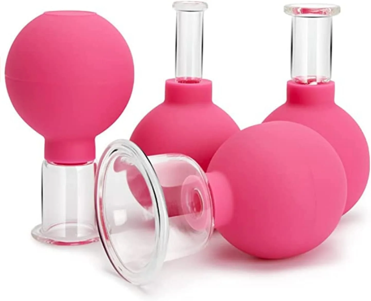 مجموعه ۴ عددی لیوان حجامت خلاء ماساژ سلامتی SKEIDO، سر لاستیکی، شیشه ای، ضد سلولیت، ماساژ درمانی چینی، مجموعه حجامت صورت (صورتی) مجموعه ۴ عددی لیوان حجامت خلاء ماساژ سلامتی SKEIDO، سر لاستیکی، شیشه ای، ضد سلولیت، ماساژ درمانی چینی، مجموعه حجامت صورت (صورتی)