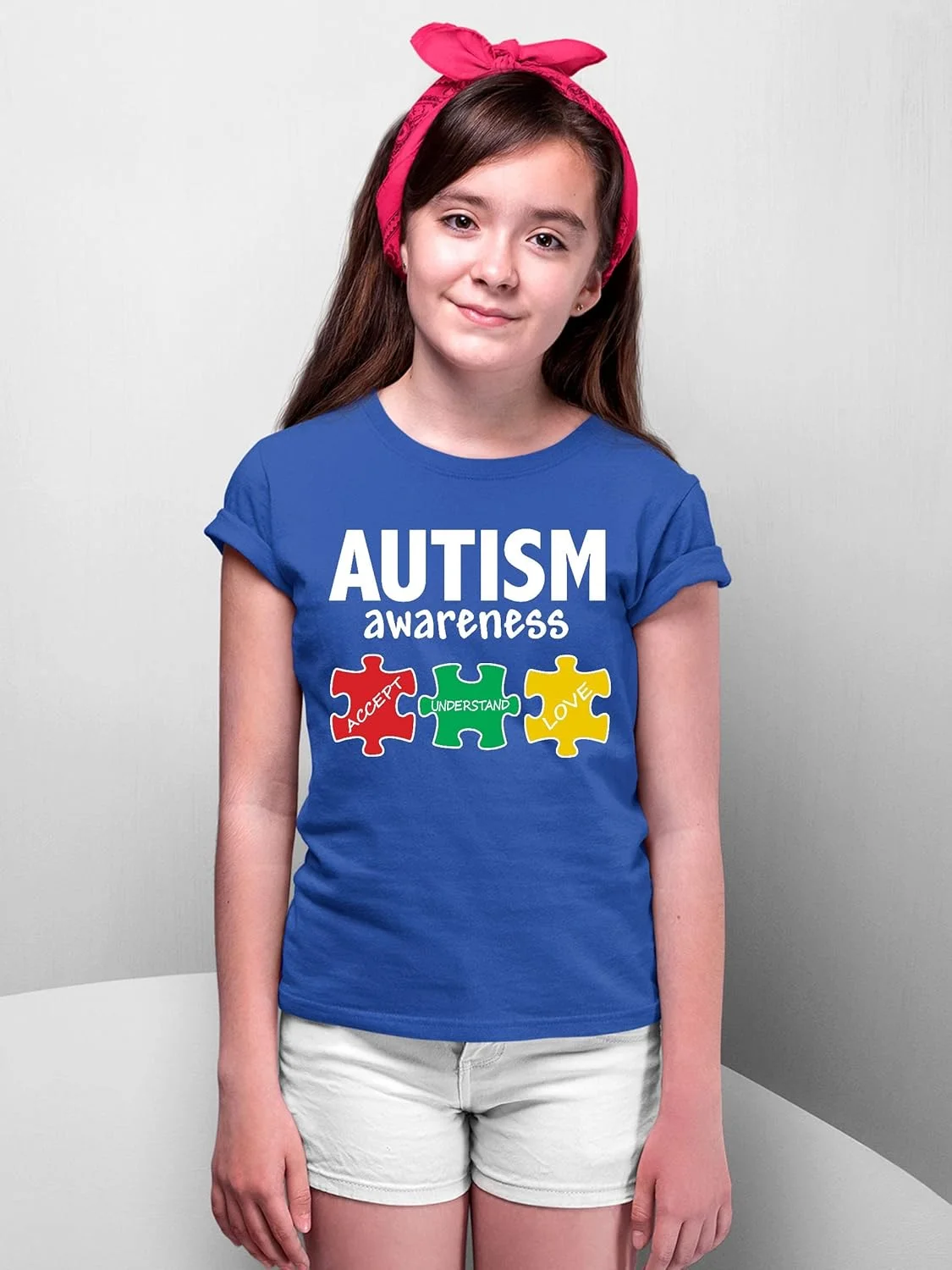 تی شرت آستین کوتاه پازلی با طرح حمایت از آگاهی از اتیسم