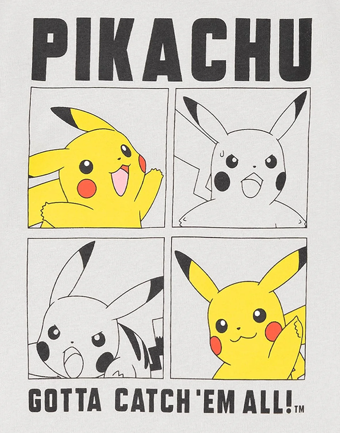 تی‌شرت پسرانه پوکمون | لباس‌های خاکستری مشکی پیکاچو اسکیت‌باز بچه‌ها | ضروری برای همه لباس‌های بازی