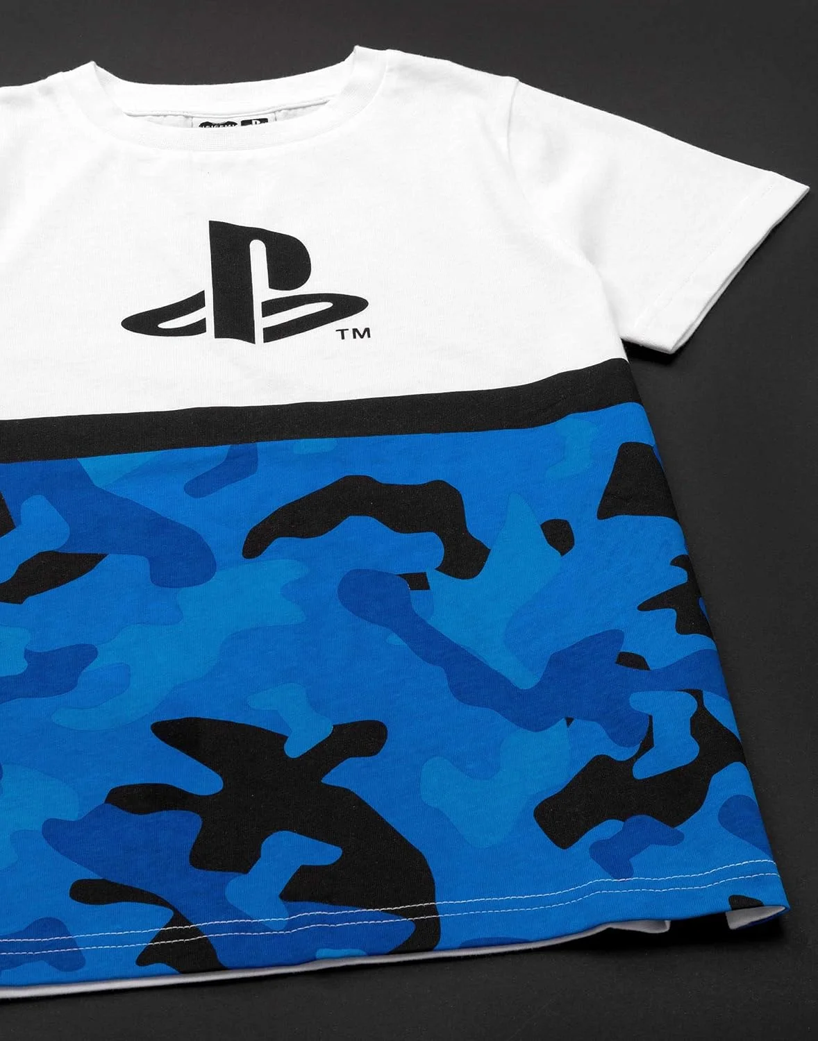 تیشرت طرح استتار پلیاستیشن برای پسران | تاپ با لوگوی آبی و سفید بازی برای دختران و پسران | لباس گیمر برند تیشرت طرح استتار پلیاستیشن برای پسران | تاپ با لوگوی آبی و سفید بازی برای دختران و پسران | لباس گیمر برند