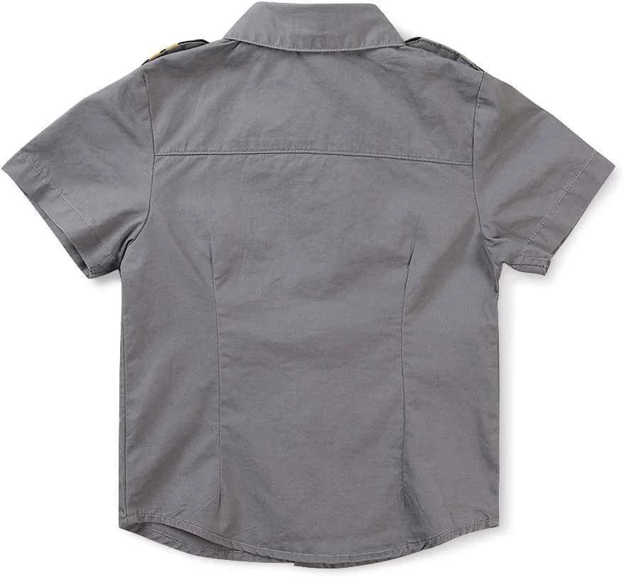 پیراهن آستین بلند/کوتاه دکمه دار نخی پسرانه