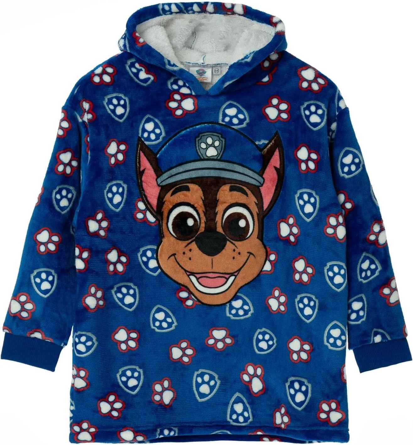 هودی پتوئی پسرانه آبی رنگ سگ های نگهبان | هودی پشمی نرم و راحت برای بازی، استراحت و آسایش | دارای کلاه برای گرمای بیشتر