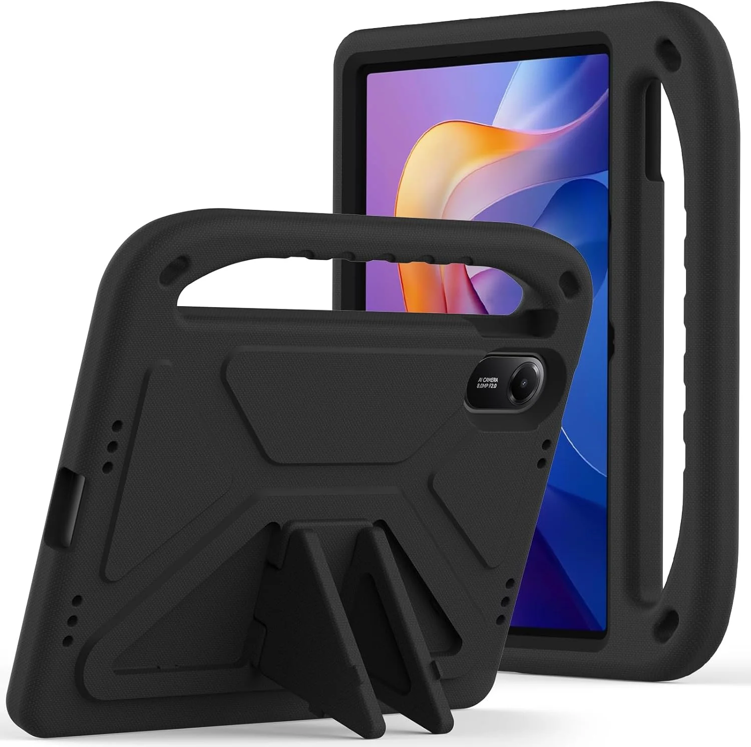 قاب محافظ تبلت شیائومی ردمی پد 2 مدل 2025 با اندازه 11 اینچ، جنس EVA سبک و مقاوم در برابر ضربه، دارای دستگیره و استند، مناسب کودکان - رنگ مشکی قاب محافظ تبلت شیائومی ردمی پد 2 مدل 2025 با اندازه 11 اینچ، جنس EVA سبک و مقاوم در برابر ضربه، دارای دستگیره و استند، مناسب کودکان - رنگ مشکی