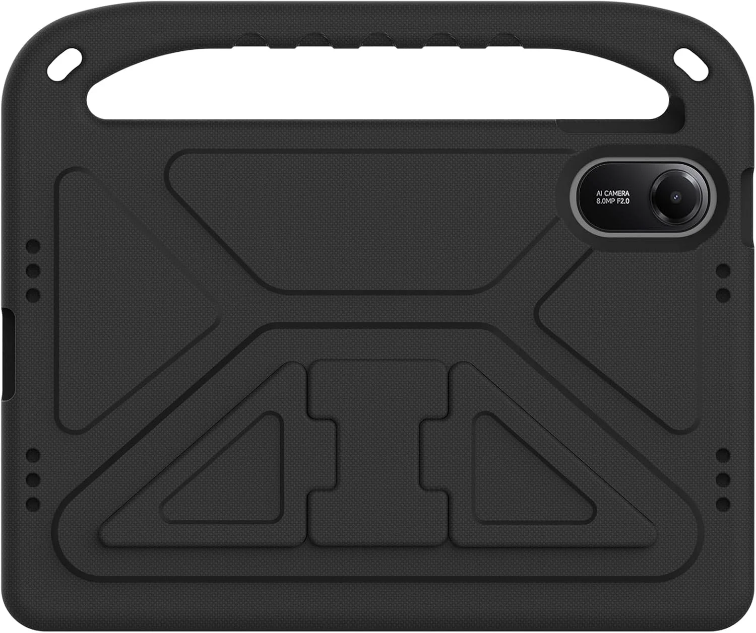 قاب محافظ تبلت شیائومی ردمی پد 2 مدل 2025 با اندازه 11 اینچ، جنس EVA سبک و مقاوم در برابر ضربه، دارای دستگیره و استند، مناسب کودکان - رنگ مشکی