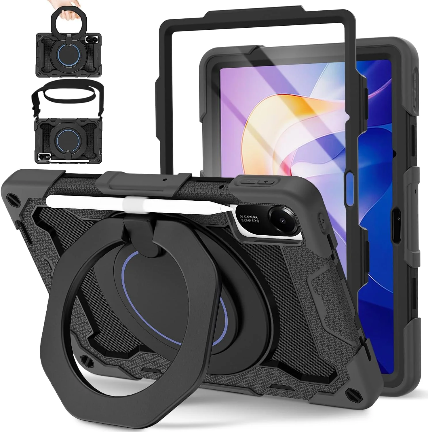 کیف محافظ تبلت ROISKIN Xiaomi Redmi Pad 2 سایز 11 اینچ 2025 به همراه محافظ صفحه نمایش، بند شانه، جای قلم، مقاوم در برابر ضربه، پایه چرخان 360 درجه مناسب کودکان، مشکی کیف محافظ تبلت ROISKIN Xiaomi Redmi Pad 2 سایز 11 اینچ 2025 به همراه محافظ صفحه نمایش، بند شانه، جای قلم، مقاوم در برابر ضربه، پایه چرخان 360 درجه مناسب کودکان، مشکی