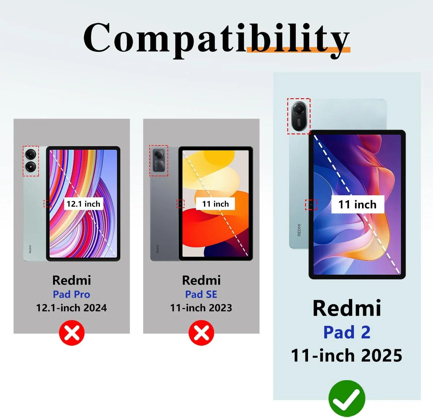 کیف محافظ تبلت ROISKIN Xiaomi Redmi Pad 2 سایز 11 اینچ 2025 به همراه محافظ صفحه نمایش، بند شانه، جای قلم، مقاوم در برابر ضربه، پایه چرخان 360 درجه مناسب کودکان، مشکی